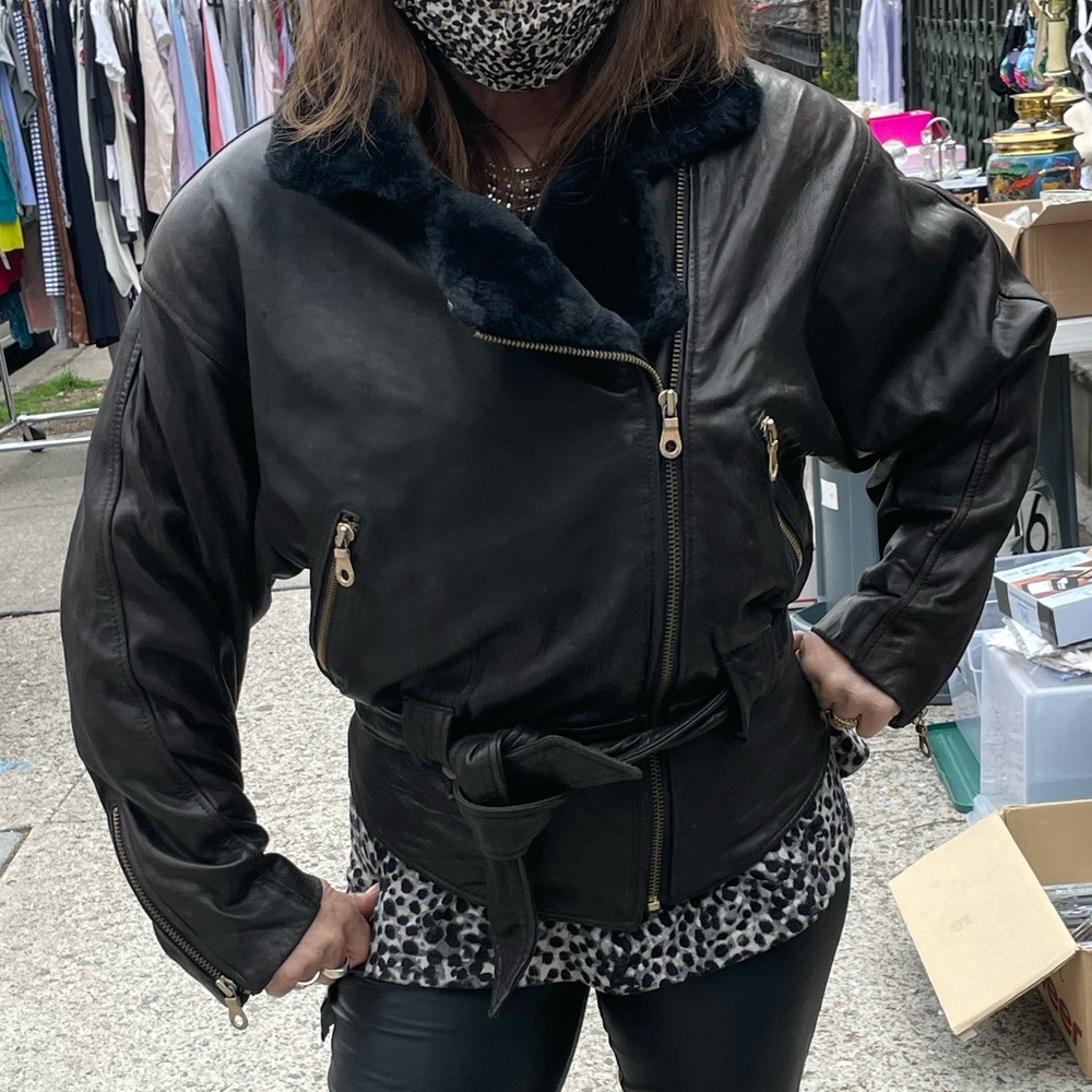 Vintage Andrew Marc leather moto jacket